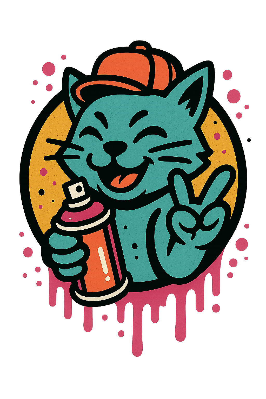 Graffiti Cat — Sticker Badge
